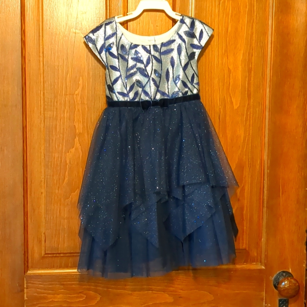 Toddler girls formal navy dress